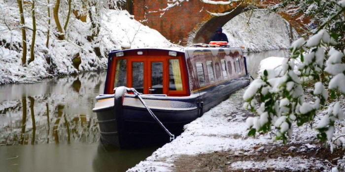 winter canal boat holiday