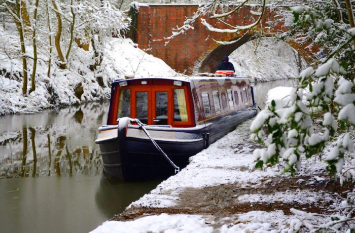 Winter canal boat holiday