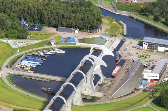 Black Prince Holidays - Falkirk wheel from the air